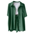 thumbnail image 5 of Short Set Two Piece Outfits for Women Button Up Shirts and Shorts Summer Dresses Beach Outfits, 5 of 5