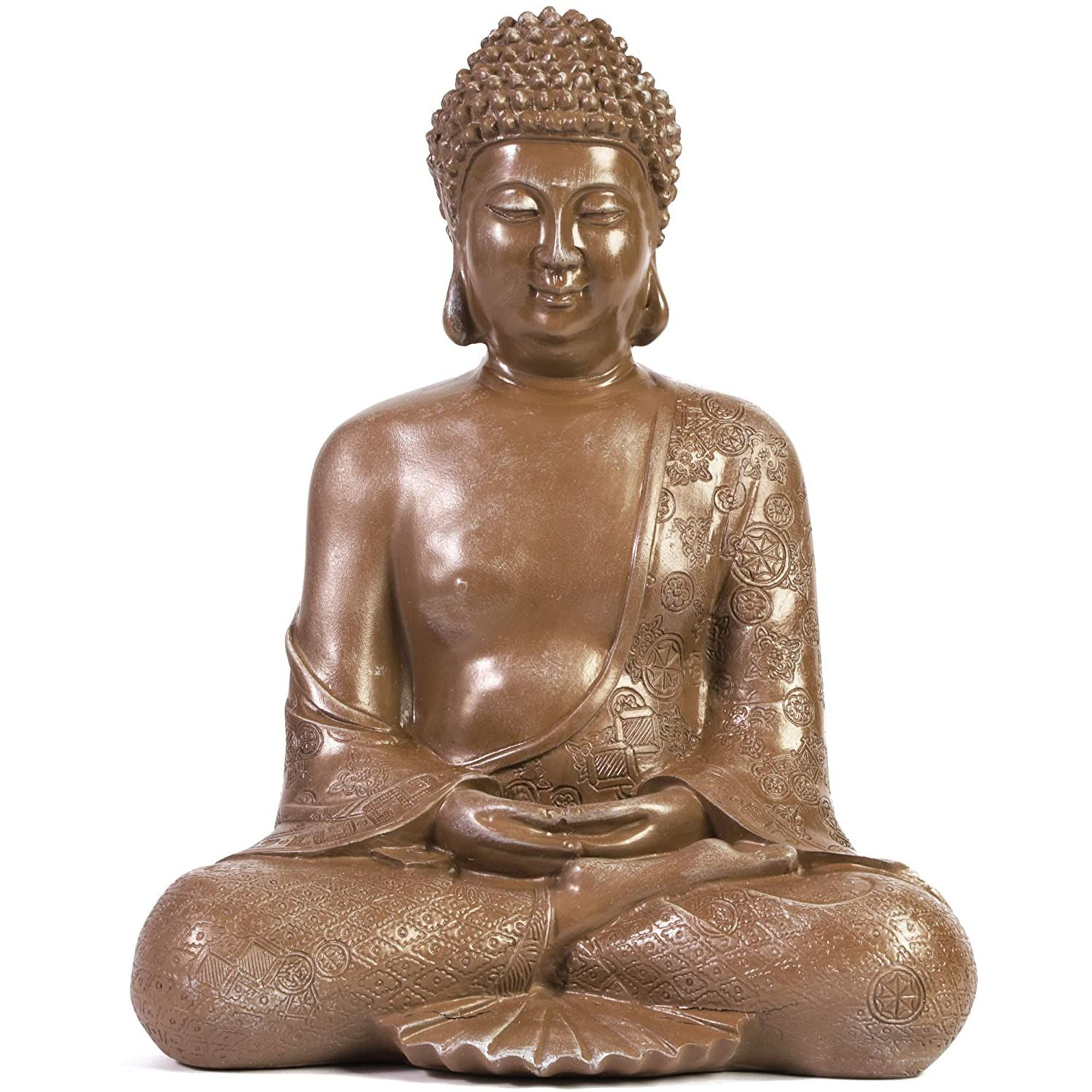 BUDDHA ~ WOOD CARVINGS   H 10 INCHES ~ BLESSING LARGE INDIAN
