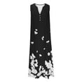thumbnail image 4 of SZJXBUY Summer Dresses for Women Women's Plus Size Floral Print Casual Dress Vintage Sleeveless Neck V-Neck Midi Tank Dress with Pockets Black,L, 4 of 5