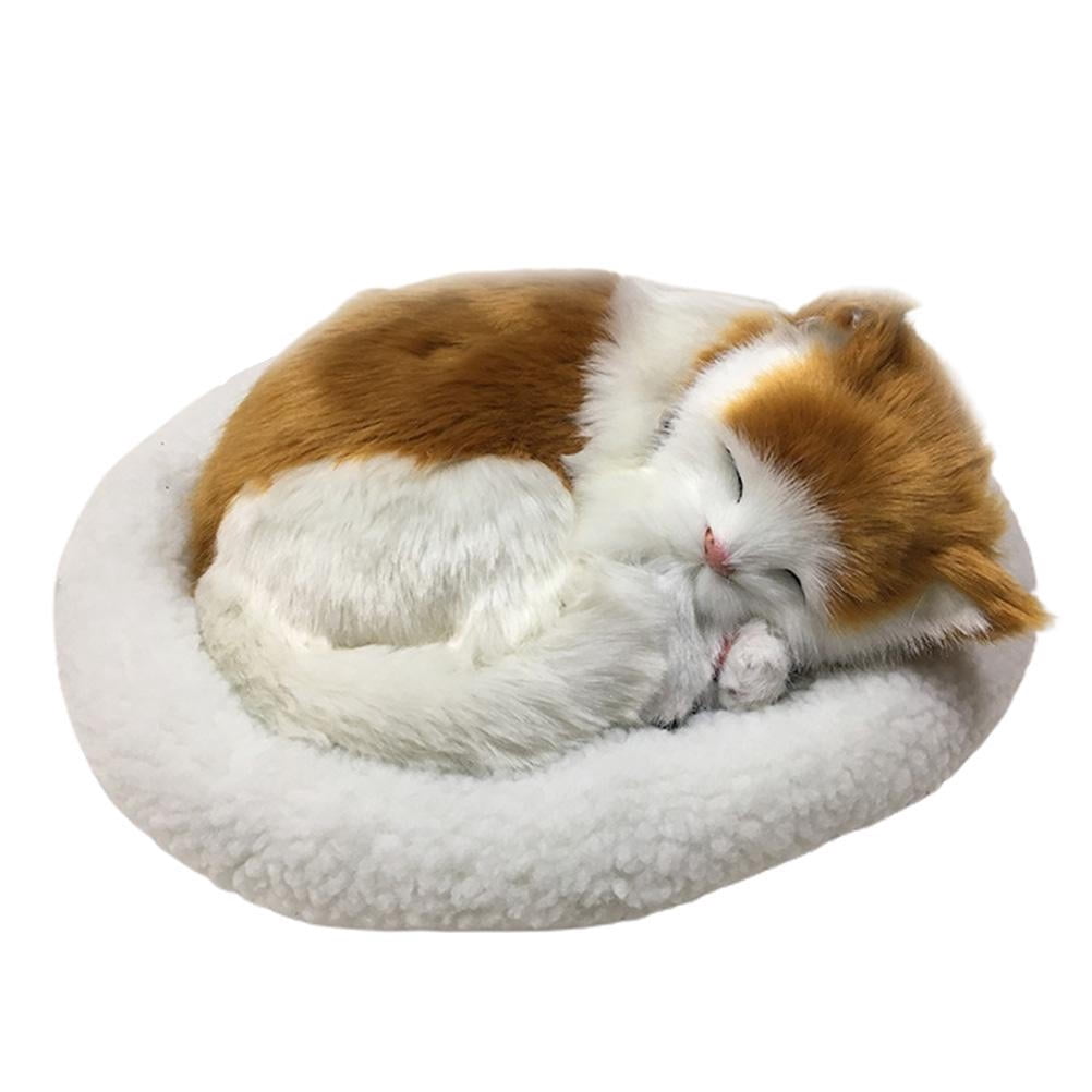 breathing sleeping cat stuffed animal