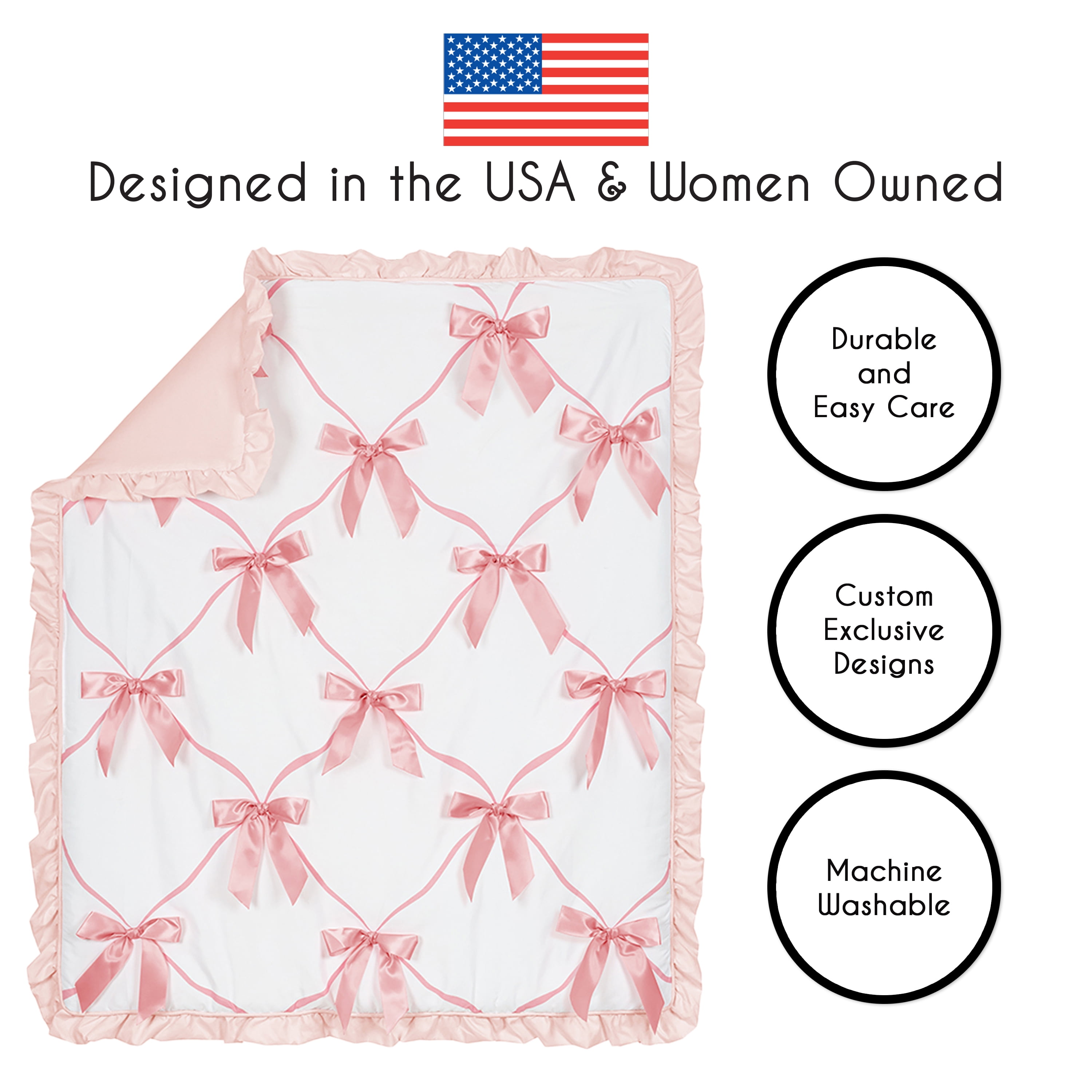 Sweet Jojo Designs Ballerina and Ballet Bows Girl Crib Bedding Set 4 Piece