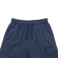 thumbnail image 7 of Hurxie Mens Casual Sweat Cargo Shorts Drawstring Elastic Waist Athletic Workout Gym Jogger Shorts with Pockets Dark Blue,XL, 7 of 7