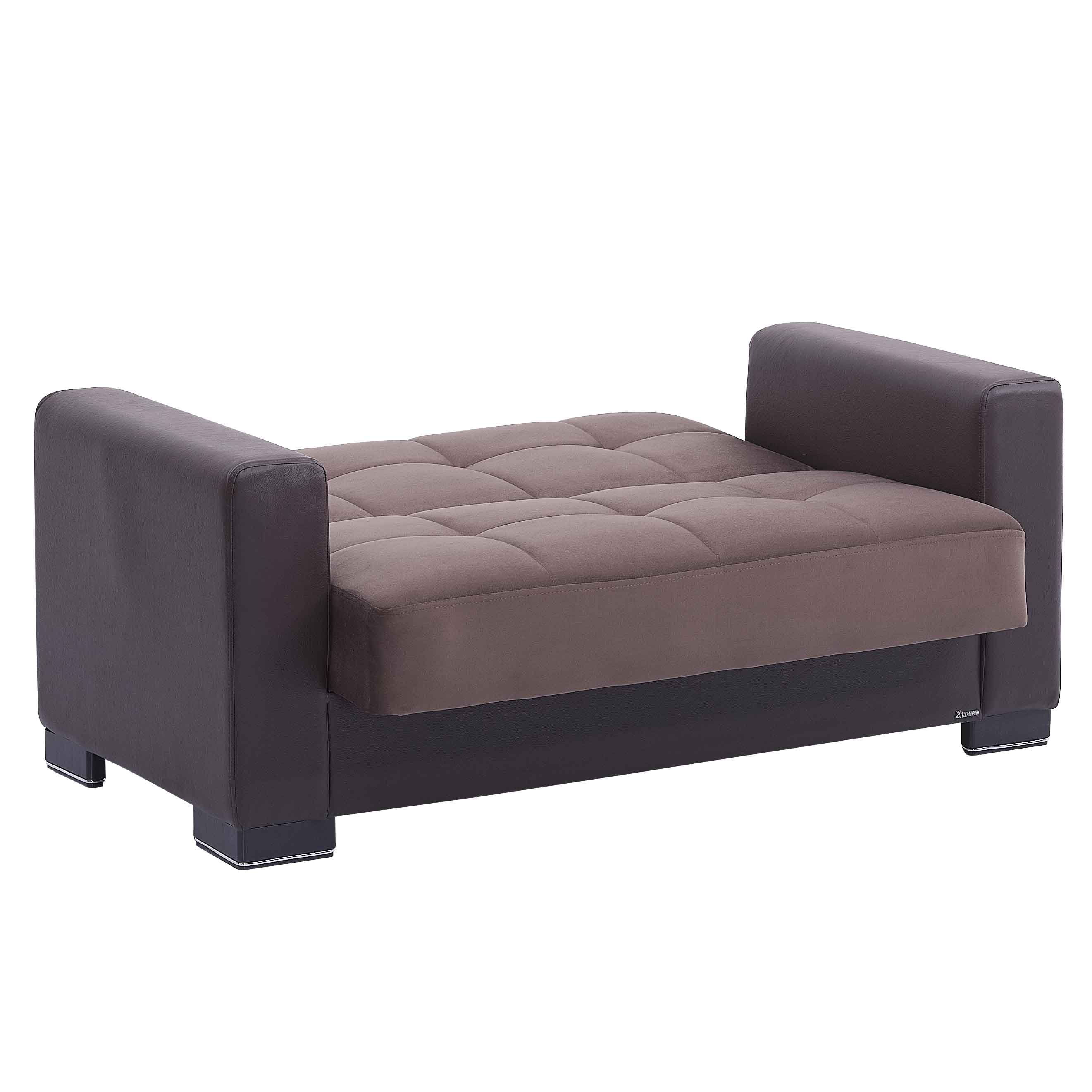 Ottomanson Origins Sleeper Loveseat, Brown Microfiber