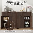 thumbnail image 3 of Laintene Sideboard Storage Cabinet, Fluted Buffet Cabinet with Adjustable Shelf and Drawer for Dining Living Room, Entryway, Walnut Set of 2, 3 of 6