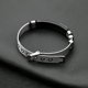thumbnail image 5 of Pulsera para hombre, pulsera negra para hombres, elegante pulsera con cadena de malla de acero inoxidable con cruz ajustable, joyería para hombres, idea de regalo para compañeros de trabajo masculinos, pulsera genial, regalo para niños de hip hop JM, 5 of 6