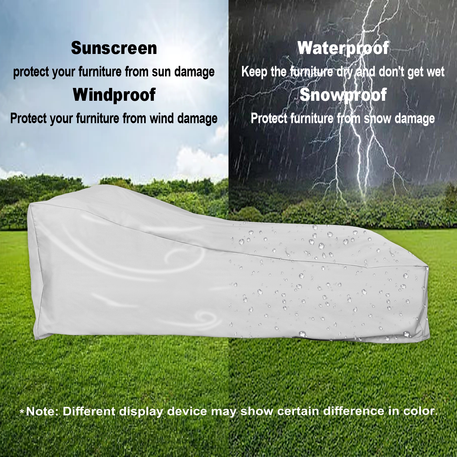 Evita Waterproof Patio Sofa Cover, 148.8" L x 76.4" W x 27.2" H, Outdoor Furniture Cover, Heavy Duty 290G Polyester, Windproof Patio Couch Cover, All Weather Protection