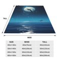 thumbnail image 3 of Fotbe Night Sky Moon Dolphin Manta de Franela Acolchonada con Estampado, Súper Suave y Esponjosa, Extra Grande para Sofá, Cama, Uso Todo el Año-40"x30", 3 of 7