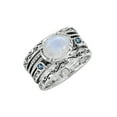 thumbnail image 1 of Yo Treasure Moonstone 3 Stone Ring 925 Silver Engagement Jewelry for Women, 1 of 8