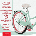 thumbnail image 3 of Huffy 24” Good Vibrations Cruiser Bike, Fits Riders 58”-70”, Mint, Teens/Adults, Girls, 3 of 12