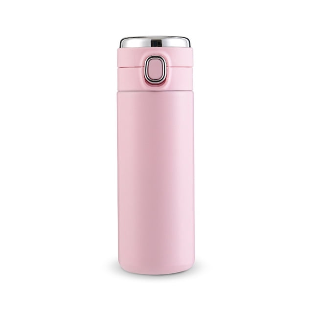 Toystoory Botella de agua inteligente 420ml 304 Taza de vacío de acero inoxidable Pantalla digital Tapa de rebote Taza de bebida portátil Mostrada rosado Toystoory HA008420-04B