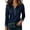 Navy #1, variant on Long Sleeve Shirts for Women Denim Collar Trim Patchwork Tops Comfy Collared Casual Work Blouses, L