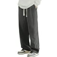 thumbnail image 2 of Men's Baggy Sweatpants Elastic Waist Drawstring Cotton Lounge Pants with Pockets Wide Leg Uncuffed Track Pants Dark Gray XL, 2 of 4
