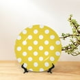 thumbnail image 6 of Honeii Yellow And White Polka Dot Print Elegant Bone China Decorative Plate, Porcelain Plate,Art Crafts,Ceramic Ornaments for Home Office Wall Decor-7in, 6 of 6