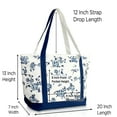 thumbnail image 3 of DALIX Womens Floral Embroidered Tote Bag in Azure Blue, 3 of 6
