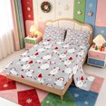 thumbnail image 2 of Manfei Cartoon Christmas Santa Claus King Sheets,Winter Holiday Bedding,4pcs,1 Flat Sheet,1 Fitted Sheet and 2 Pillowcases, 2 of 6