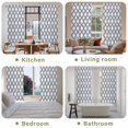 thumbnail image 6 of White Orange Moroccan Kitchen Curtains, Geometric Abstract Art Light Filtering Window Curtain Panels, 2Pcs Rod Pocket Window Treatments Set for Living Room Bathroom Bedroom 52x72 Inches, 6 of 9