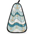 thumbnail image 1 of wonima44 visesunny Gold Anchor Wavy Blue Stripe Hand Towel for Kitchen Bathroom Decor Soft Absorbent Cotton Dish Towel with Hanging Loop Botton Cleaning and Drying Washcloth, 1 of 1