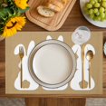 thumbnail image 4 of Easter Bunny Placemats Set of 8, Cute Rabbit Family Vintage Brown Abstract Placemats for Dining Table, Place Mats for Kitchen Tabletop, Waterproof Wipeable Dining Table Mats Set, 4 of 9