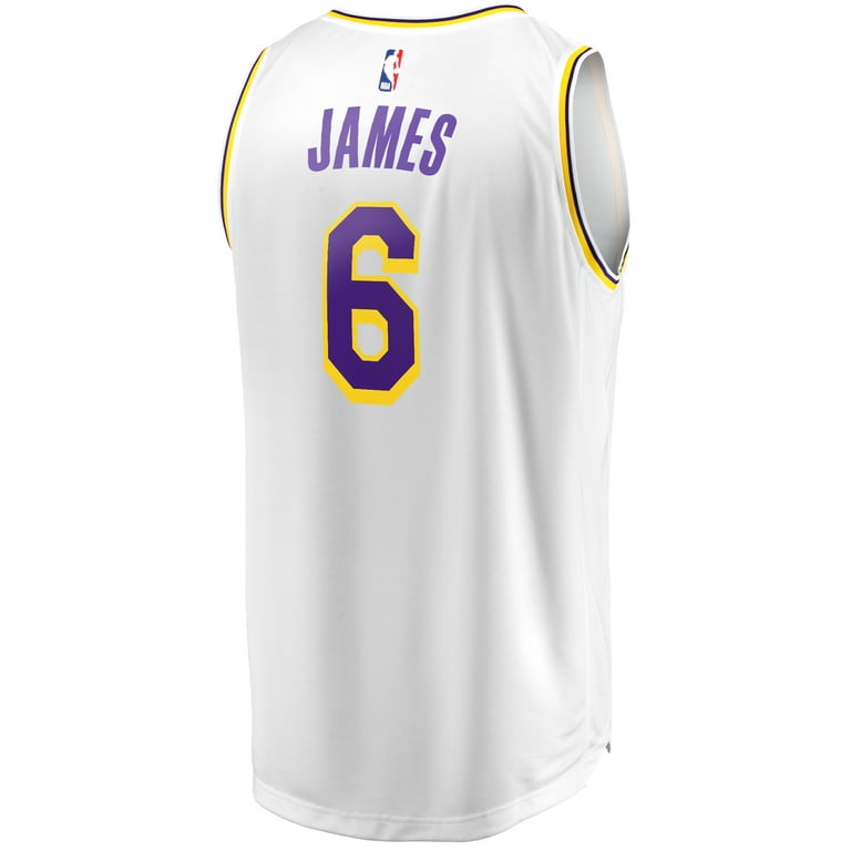 Men's Fanatics Branded LeBron James White Los Angeles Lakers 2021/22 #6  Fast Break Replica Player Jersey - Association 
