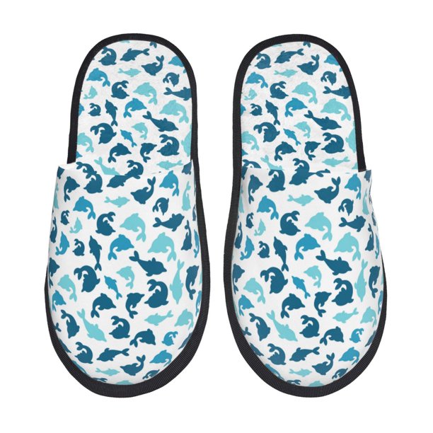 Balery Cute Shark Pantuflas de Casa de Felpa Silenciosas con Diseño Estampado, Zapatillas Cómodas Antideslizantes de Algodón para Interior-Large