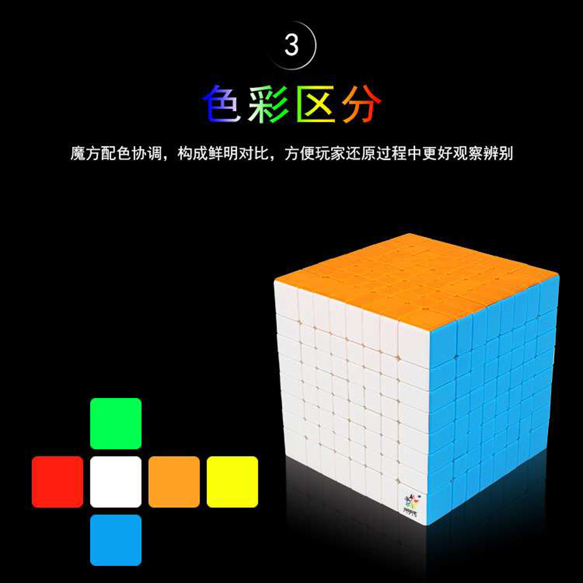 Yuxin Little Magic 8x8 Speed Magic Cube Puzzle Cube Brain Teaser Fidget Toys