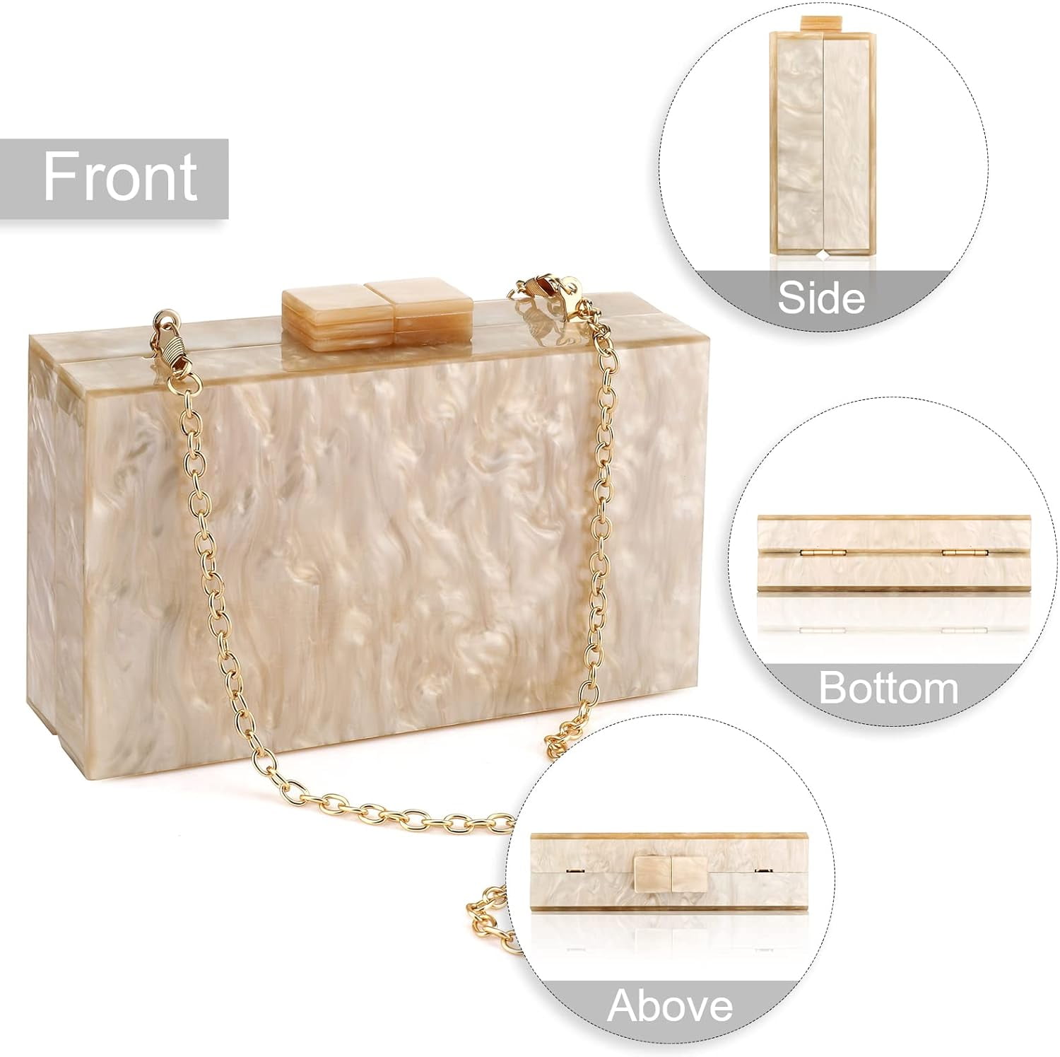 Kwuty Acrylic Clutch Purses for Women with Marbling Purses and Handbags Elegant Banquet Evening Crossbody Bag