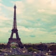 thumbnail image 2 of Navas, Emily 26x26 Black Ornate Wood Framed with Double Matting Museum Art Print Titled - Eiffel View, 2 of 4
