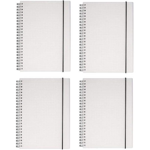 Cuaderno de cuadrícula Cuaderno de espiral Cuaderno de diario (A5) 140 páginas (70 hojas) Papel de cuadrícula grueso con tapa dura de plástico transparente (A5 5.7 "X 8.3" - 3 piezas) Namotu CZBG-HY2-2
