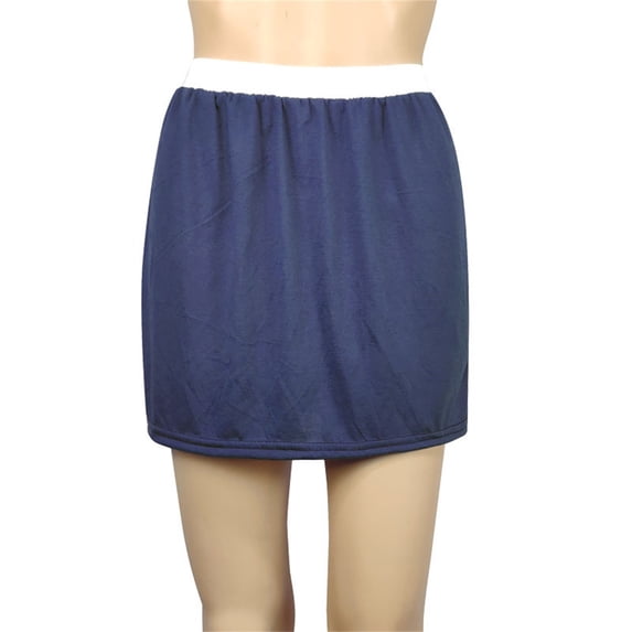 Eashery Womens Skirts Women High Elastic Waist Pleated Chiffon Skirt Midi Swing A-line Skirts Navy L