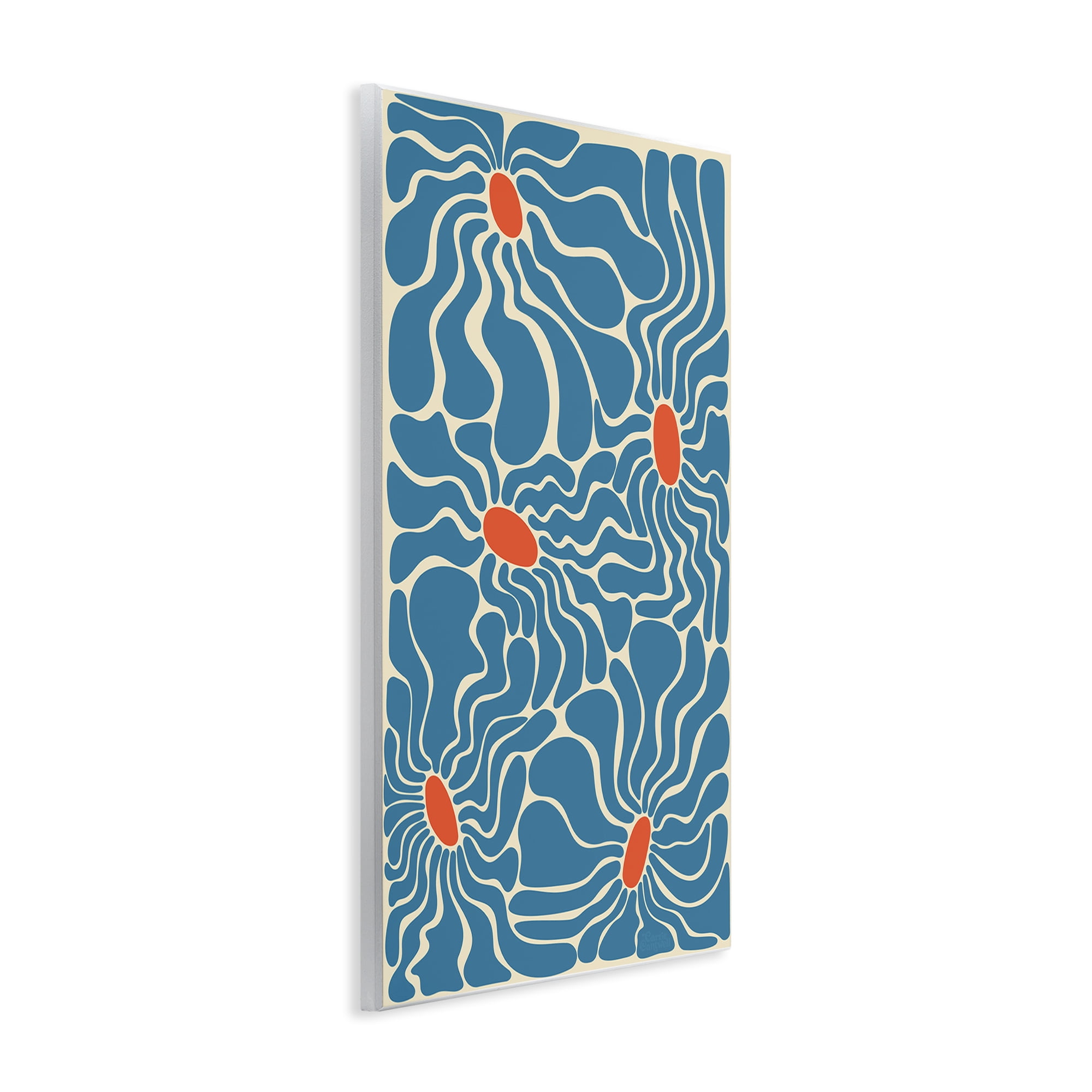 Stupell Industries Groovy Fluid Flowers Botanical & Floral Painting Unframed Art Print Wall Art, 13 x 19