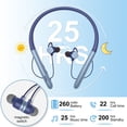 thumbnail image 3 of Nkmbld Portable Bluetooth Headphones Bluetooth Neckband Headphones Colorful Design HD Stereo Clear Sound Sporty and Ergonomic Neck Hanging Design, Blue, 3 of 5