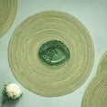 thumbnail image 5 of Round Woven Placemats, 4 Pcs, 15" Braided Woven Placemats, Attractive Kitchen Place Mats, Round Placemats as Table Mat (Green), 5 of 6