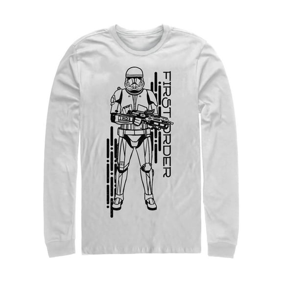 Men's Star Wars: The Rise of Skywalker First Order Sith Trooper Long Sleeve Shirt White Large