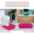 thumbnail image 5 of Home Weavers Waterford Collection 100% Cotton Non-Slip Bathroom Rug Set Machine Washable Toilet Lid Cover, Bath Rug, Bathroom Rug, Runner, Hot Pink Color 4 Piece Bath Rug set, 5 of 5