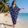 thumbnail image 6 of DISNIMO Butterfly Printed Kaftan Dress for Women V Neck Long Cover Ups Batwing Sleeve Beach Bikini Coverups for Swimsuit Casual Loose Caftan Dresses for Party Pool Beach, 6 of 7