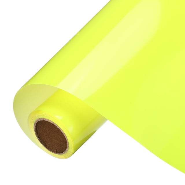 Vinilo de Transferencia Térmica Amarillo Fluorescente Uxcell, Rollo de Vinilo de 12 Pulgadas x 8 pies
