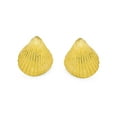 thumbnail image 2 of Bling Jewelry Womens Nautical Vacation Cockle Sea Stud Earrings Gold Plated .925 Sterling Silver, 2 of 3