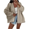 thumbnail image 3 of YOTAMI Knitted Cardigan Sweaters for Women Fall Lightweight Cardigan Tops Long Sleeve Solid Color Open Front Casual Cardigan Coat Coffee S, 3 of 5