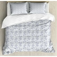 thumbnail image 1 of Ethnic King Size Duvet Cover Set, Soft Toned Shabby Traditional Culture Heritage Persian Effects Sacred Motif, Decorative 3 Piece Bedding Set with 2 Pillow Shams, Dark Blue White, by Ambesonne, 1 of 3