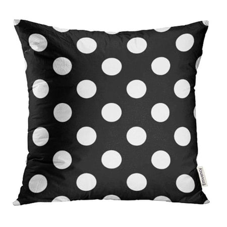 Big Black Pillows ARHOME Circle with Big Polka Dot Pattern Retro Casual Stylish White on Black Abstract Plaid Pillowcase Cushion Cover 18x18 inch ()