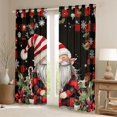 thumbnail image 2 of jejeloiu Merry Christmas Black Out Curtains,Cute Gnome Curtains Pack of 2 (42x63 Each),Red Xams Flower Bedroom Curtains For Child,Luxury Bedroom Decor, 2 of 6