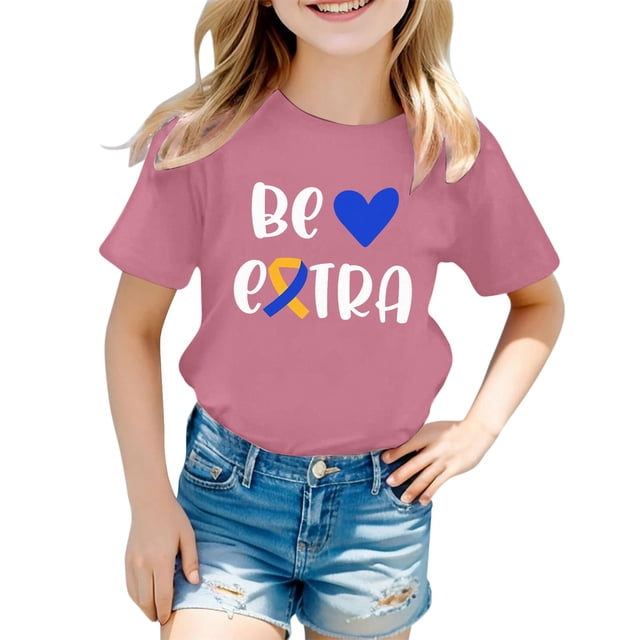 MIASHUI T-Shirt Graphique Décontracté pour Garçons, Col Rond Confortable, Manches Courtes, pour Enfants, Jeunes, Rose, 1-2 Ans