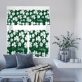 thumbnail image 6 of Kitchen Window Curtains Valance and Tier Set, St. Patrick's Day Shamrock Rod Pocket Tier Curtain Valance Set, White Lucky Leaves on Green Light Filtering Cafe Curtains for Bedroom Living Room, 6 of 9
