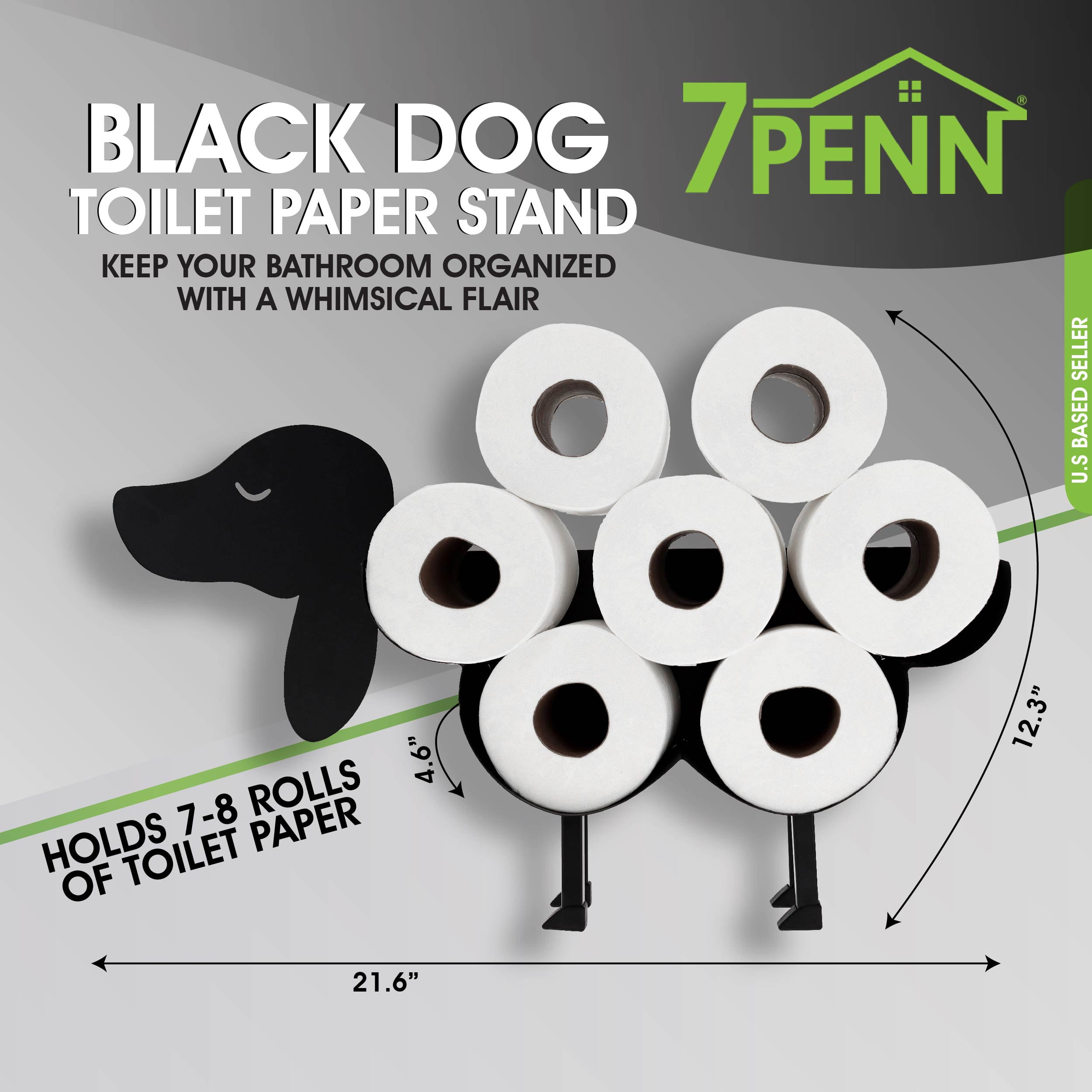 Irvins Tinware: Single Toilet Paper Holder in Black