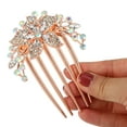 thumbnail image 5 of Unique Bargains Women Rhinestone Inlaid Flower Hair Comb Hair Accessory Hair Side Comb Clips  Rhinestone Head Pieces White, 5 of 7