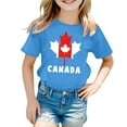 thumbnail image 4 of GDREDA Canada T-Shirts à Imprimé Drapeau Canada Day T-Shirt à Manches Courtes pour Filles T-Shirt d'Été à Col Rond Coupe Décontractée T-Shirts Basiques, 4 of 4