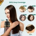 thumbnail image 4 of Instant 500ML Permanent Brown Hair Shampoo Organic Natural Fast Hair Dye, for Women and Men, Herbal, 3 in 1 100% Grey Cover, 4 of 6