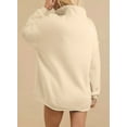thumbnail image 6 of SHEWIN Sweatshirt for Women Oversized Casual Long Sleeve Quarter Button Henley Neck Pullover Tops Fall Winter Fleece Lining Outfits Clothes, 6 of 10