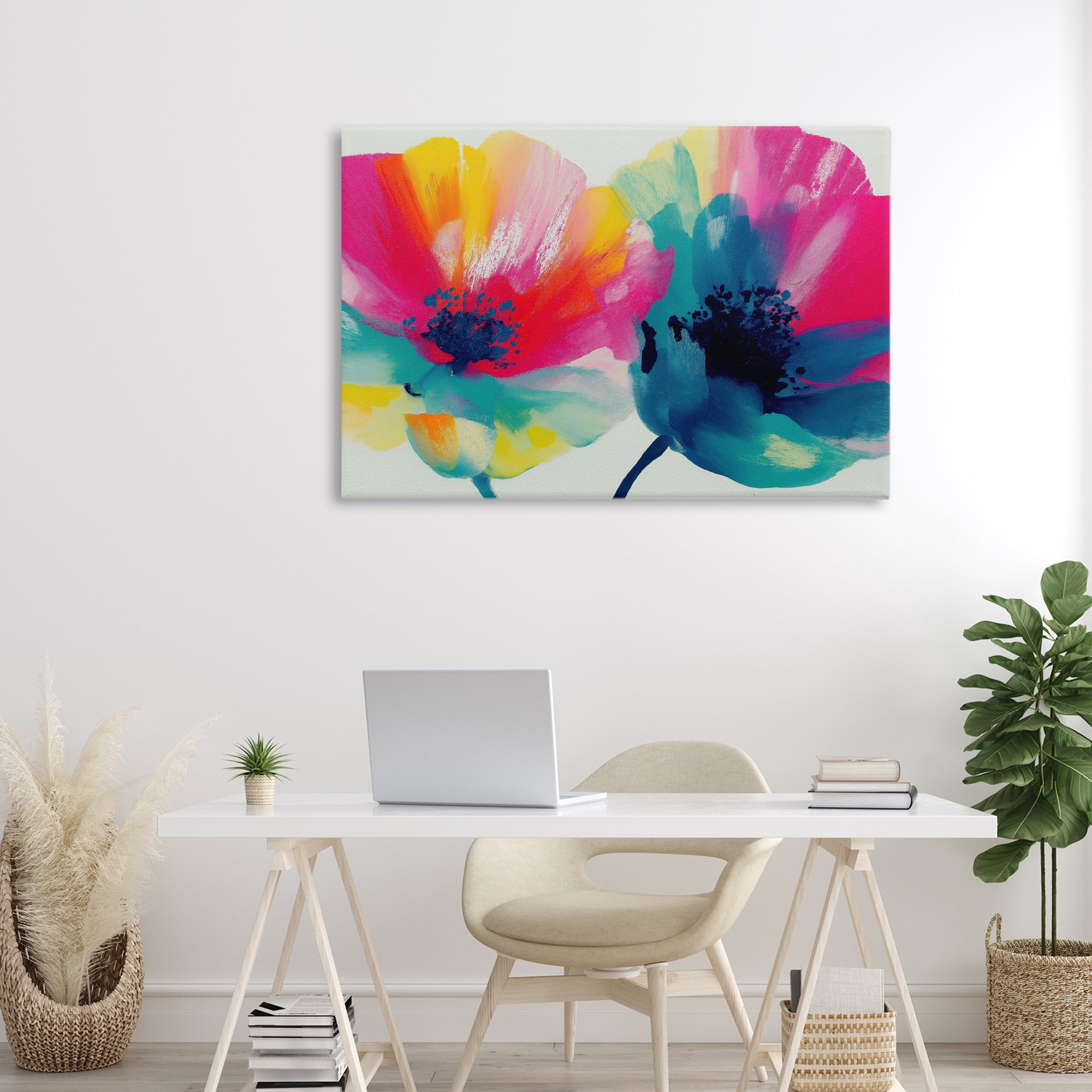 Stupell Industries Two Colorful Poppies Canvas Wall Art, design by Chromatic Storm Studio