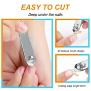 REGALWOVEN 2pcs Nail Clipper set- Slanted Nail Cutting Clippers for Women and Men